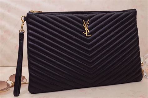 Saint Laurent YSL Monogram Document Holder Pouch Bag.